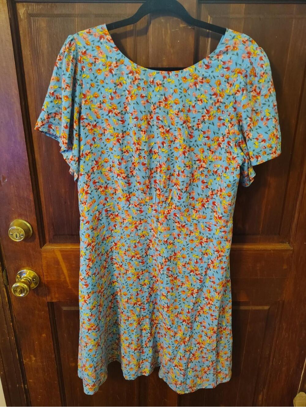 Loft Floral Midi Dress Size 12